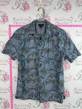 Cpo provisions shirt tee Tropical-Print Short-Sleeve Dress Shirt — Blue